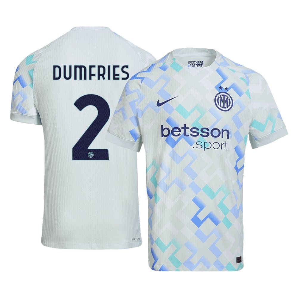 Men's DUMFRIES #2 Inter Milan Away Authentic Soccer Jersey 2025/26