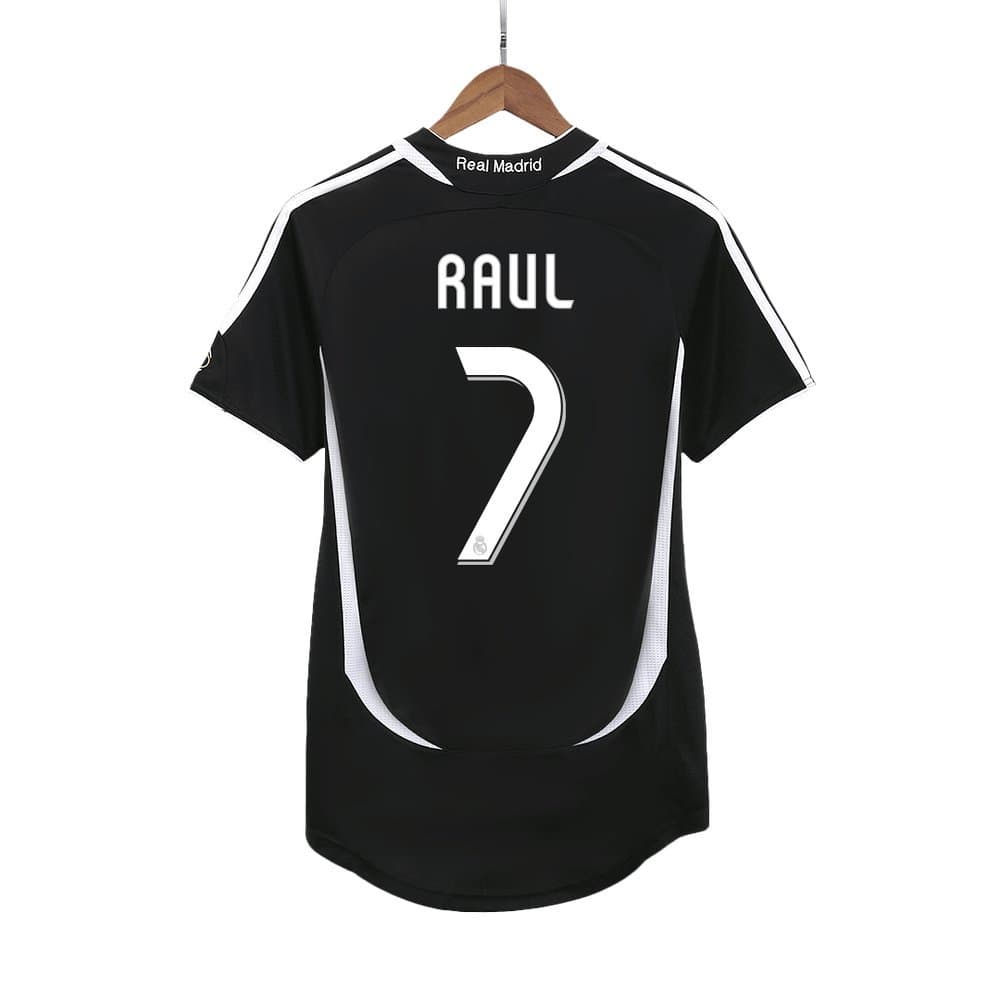 Men's RAUL #7 Real Madrid Away Retro Soccer Jersey 2006/07