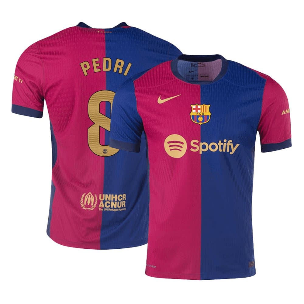 Men's PEDRI #8 Barcelona Home Authentic Soccer Jersey 2024/25