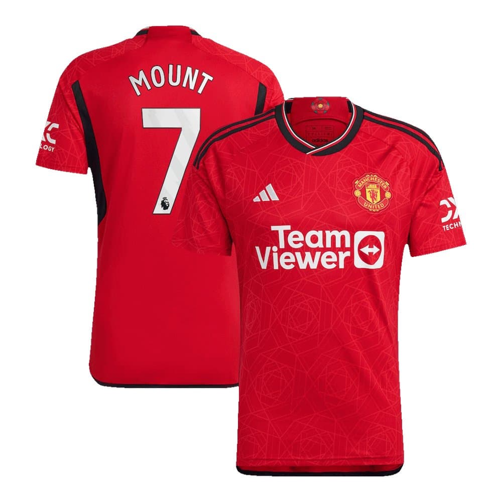 Men's MOUNT #7 Manchester United Home Replica Jersey 2023/24