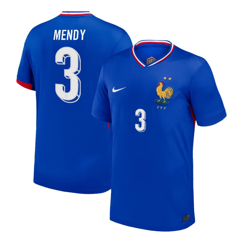 Men's MENDY #3 France Home Replica Soccer Jersey 2024