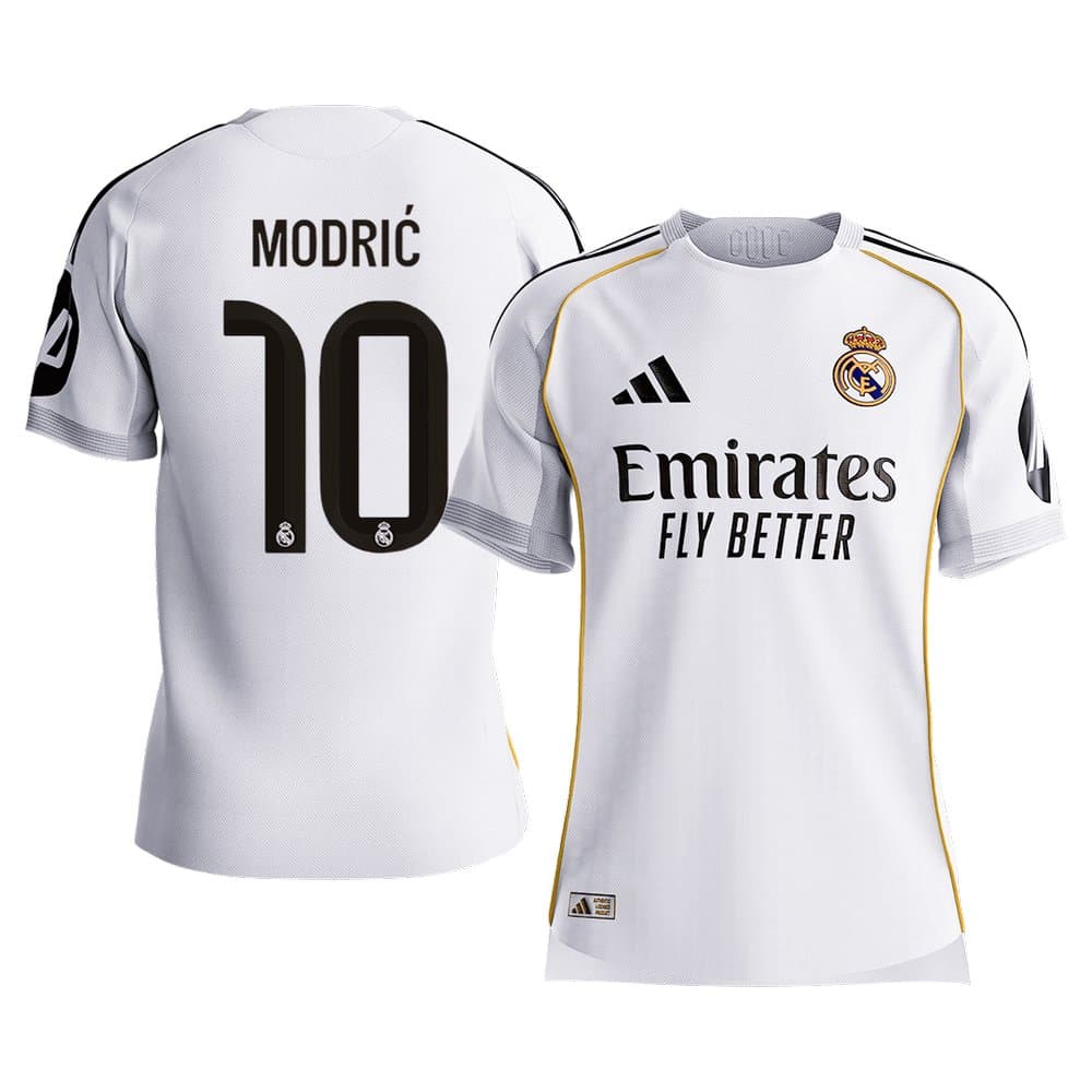 Men's MODRIĆ #10 Real Madrid Home Authentic Soccer Jersey 2025/26 Men's MODRIĆ #10 Real Madrid Home Authentic Soccer Jersey 2025/26