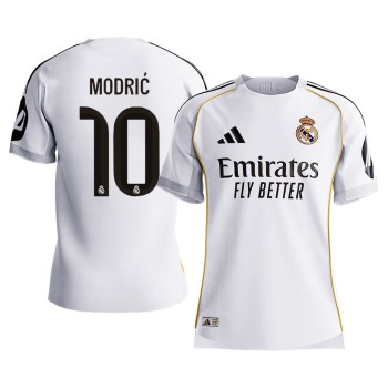 Men's MODRIĆ #10 Real Madrid Home Authentic Soccer Jersey 2025/26