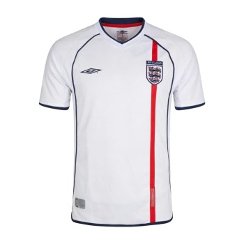 Men's England Home Retro Soccer Jersey 2002