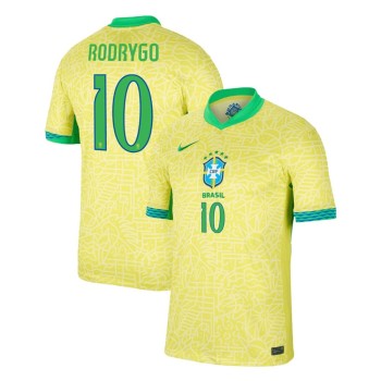 Men's RODRYGO #10 Brazil Home Replica Soccer Jersey Copa America 2024