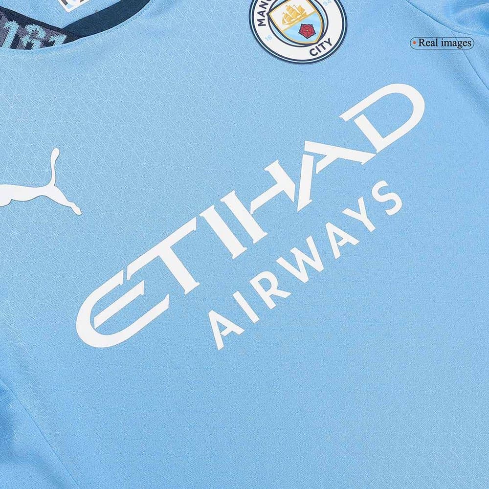 Men's HAALAND #9 Manchester City Home Authentic Jersey - UCL 2024/25