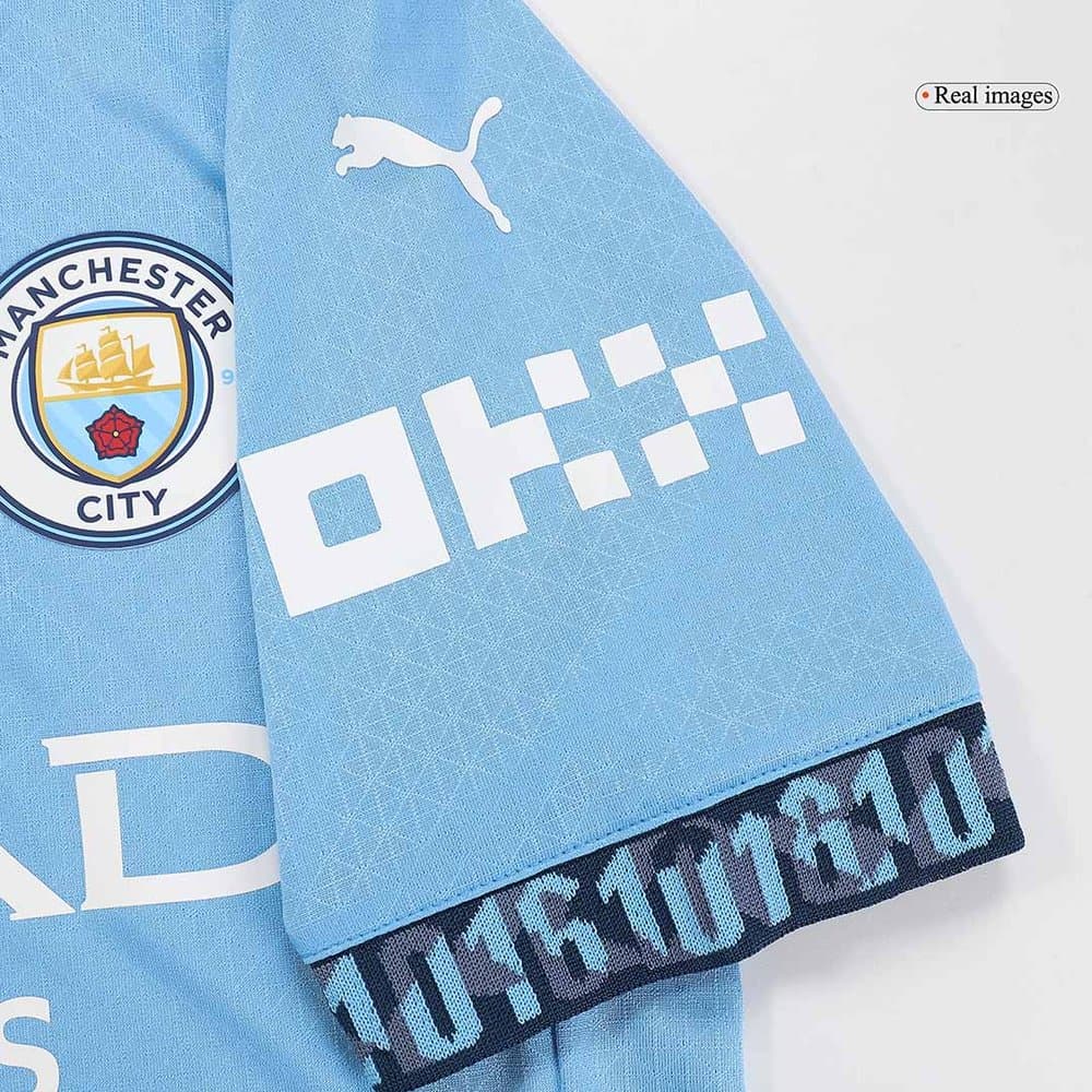 Men's HAALAND #9 Manchester City Home Authentic Jersey - UCL 2024/25
