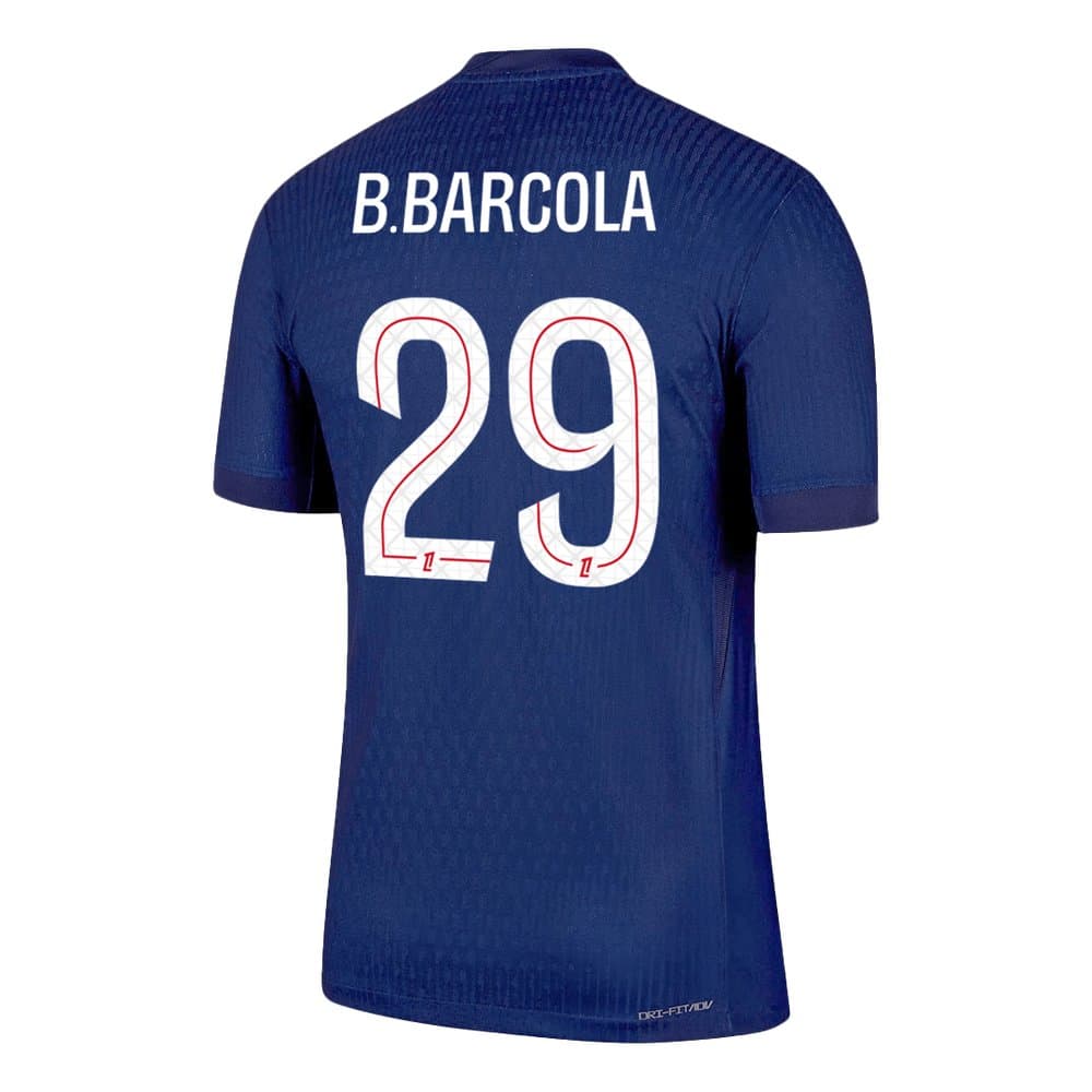 Men's B.BARCOLA #29 PSG Home Authentic Jersey 2025/26