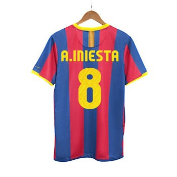 Men's A.INIESTA #8 Barcelona Home Retro Soccer Jersey 2010/11 Men's A.INIESTA #8 Barcelona Home Retro Soccer Jersey 2010/11