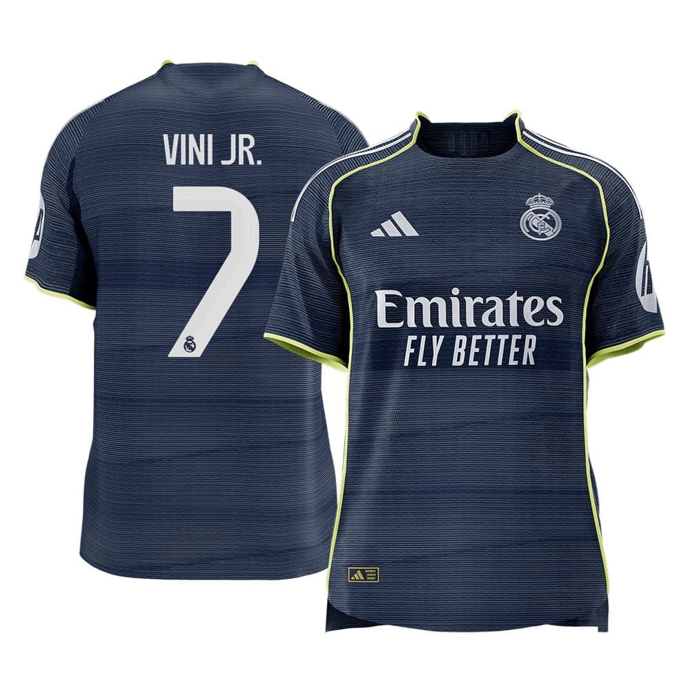 Men's VINI JR. #7 Real Madrid Away Authentic Soccer Jersey 2025/26 Men's VINI JR. #7 Real Madrid Away Authentic Soccer Jersey 2025/26