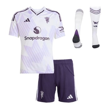 Kid's Manchester United Away Soccer Jersey Full Kit 2025/26