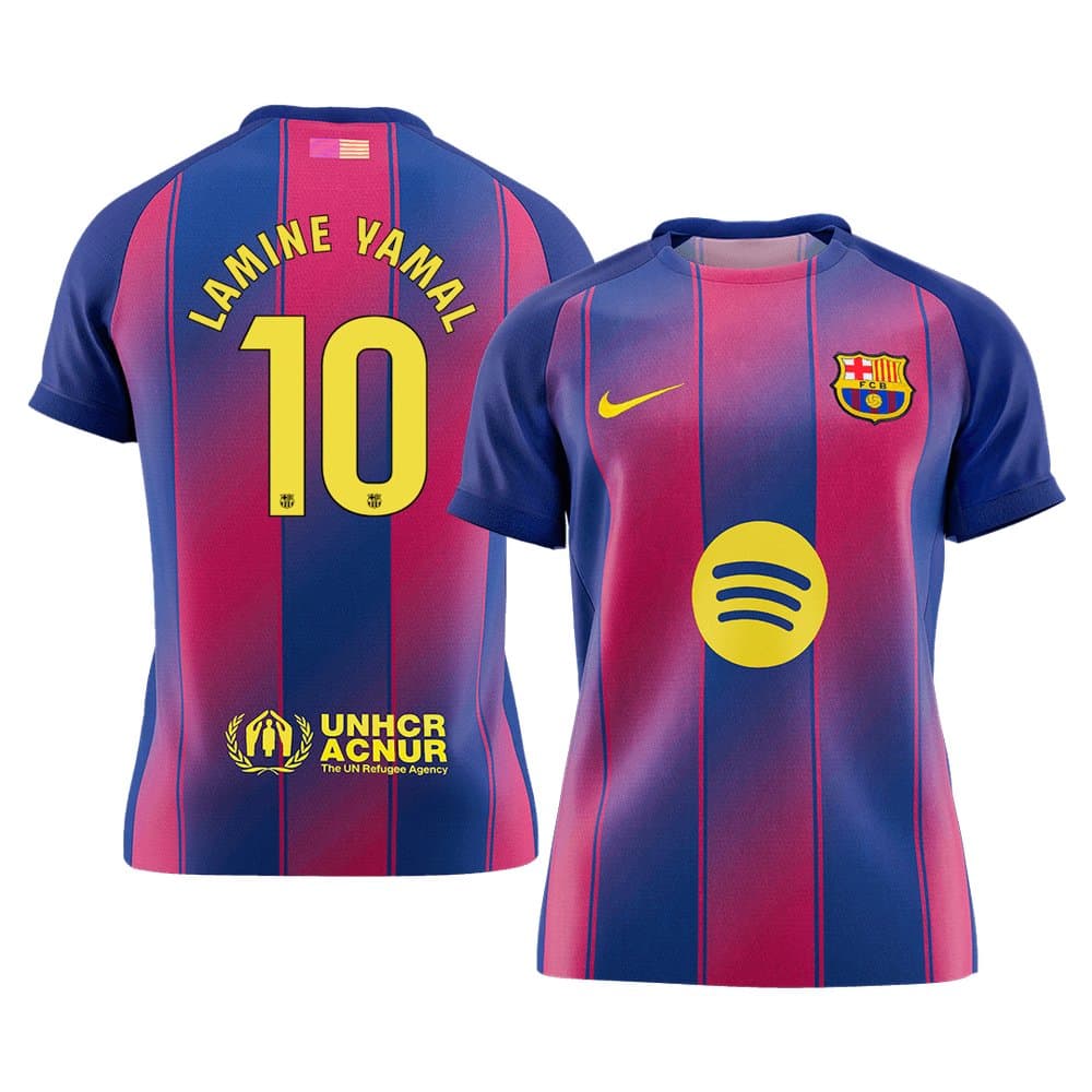 Men's LAMINE YAMAL #10 Barcelona Home Replica Soccer Jersey 2025/26 Men's LAMINE YAMAL #10 Barcelona Home Replica Soccer Jersey 2025/26