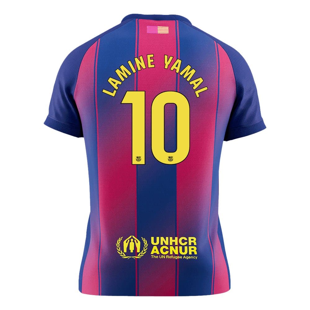 Men's LAMINE YAMAL #10 Barcelona Home Replica Soccer Jersey 2025/26 Men's LAMINE YAMAL #10 Barcelona Home Replica Soccer Jersey 2025/26