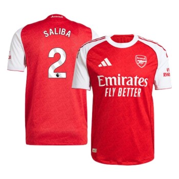 Men's SALIBA #2 Arsenal Home Authentic Jersey 2025/26 Men's SALIBA #2 Arsenal Home Authentic Jersey 2025/26