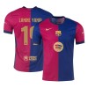 Men's LAMINE YAMAL #19 Barcelona Home Authentic Soccer Jersey -UCL Spotify Logo Without Text 2024/25