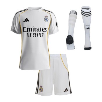 Kid's Real Madrid Home Soccer Jersey Full Kit 2025/26 Kid's Real Madrid Home Soccer Jersey Full Kit 2025/26