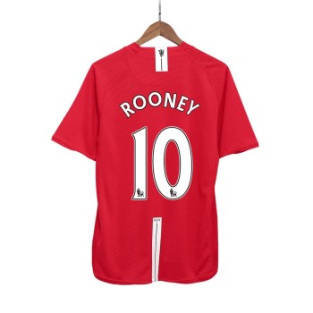 Men's ROONEY #10 Manchester United Home Retro Soccer Jersey 2007/08