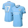 Men's DE BRUYNE #17 Manchester City Home Authentic Jersey 2024/25