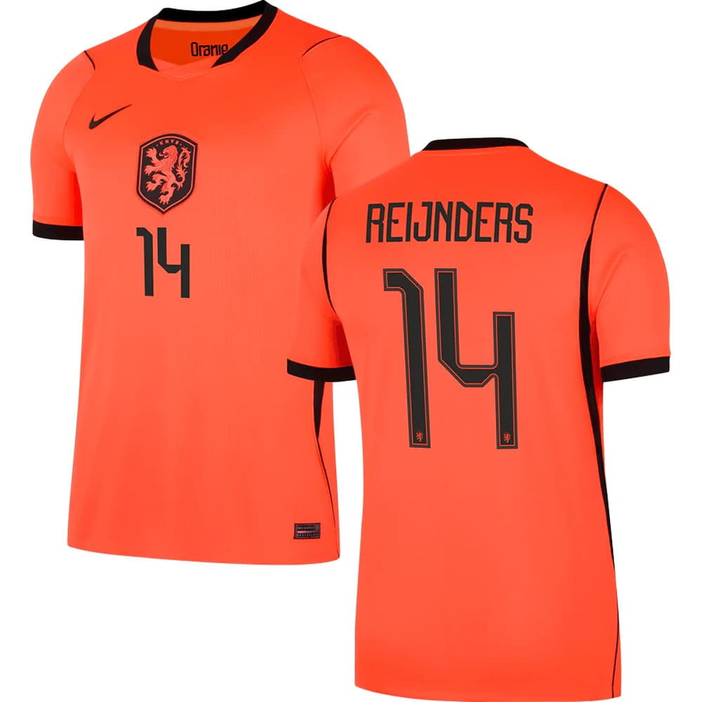 Men's REIJNDERS #14 Netherlands Home Replica Jersey World Cup 2026