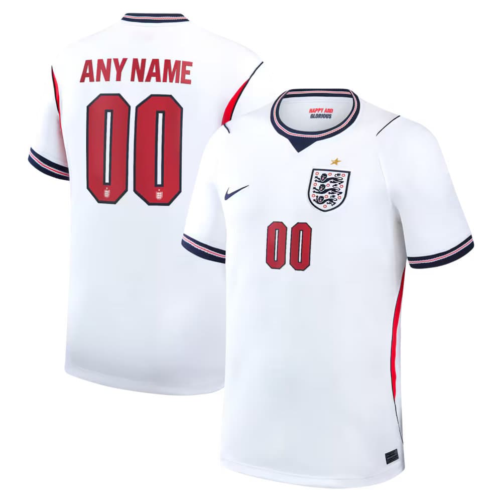 Men's England Home Stadium Replica Custom Jersey World Cup 2026