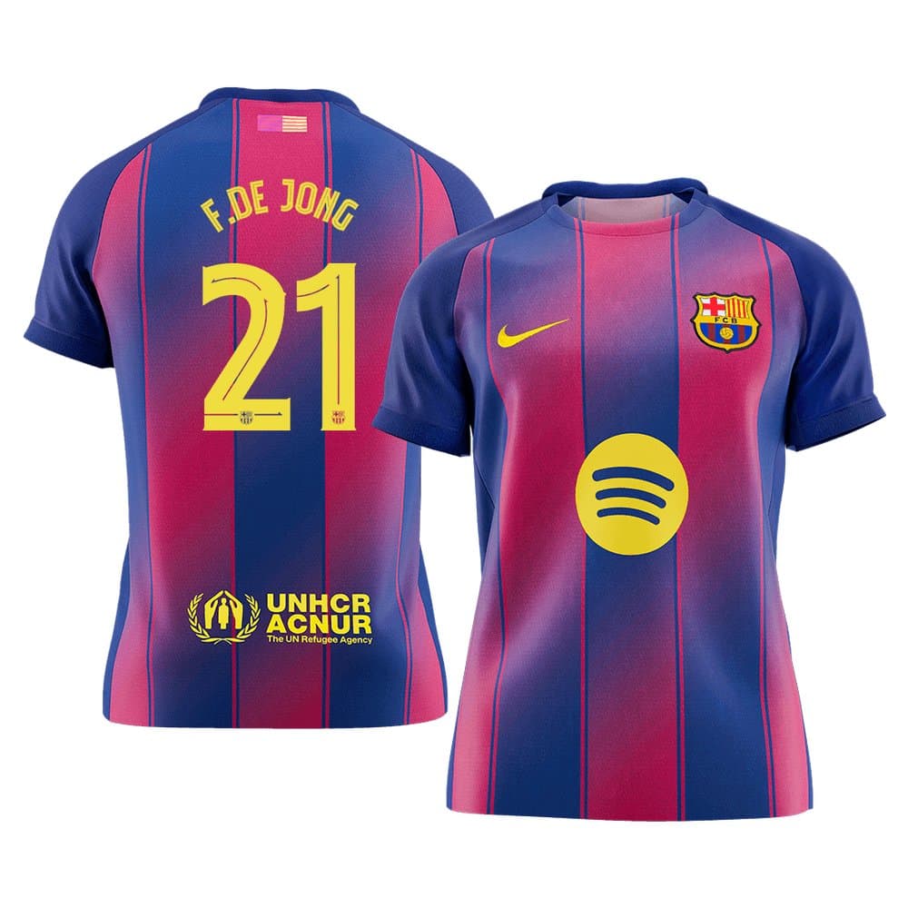 Men's F.DE JONG #21 Barcelona Home Replica Soccer Jersey -UCL 2025/26 Men's F.DE JONG #21 Barcelona Home Replica Soccer Jersey -UCL 2025/26