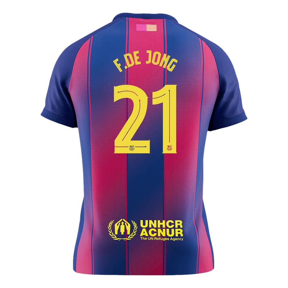 Men's F.DE JONG #21 Barcelona Home Replica Soccer Jersey -UCL 2025/26 Men's F.DE JONG #21 Barcelona Home Replica Soccer Jersey -UCL 2025/26