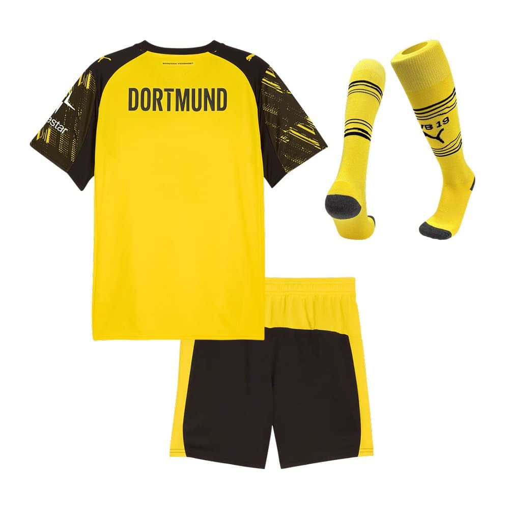 Kid's Borussia Dortmund Home Soccer Jersey Full Kit 2025/26