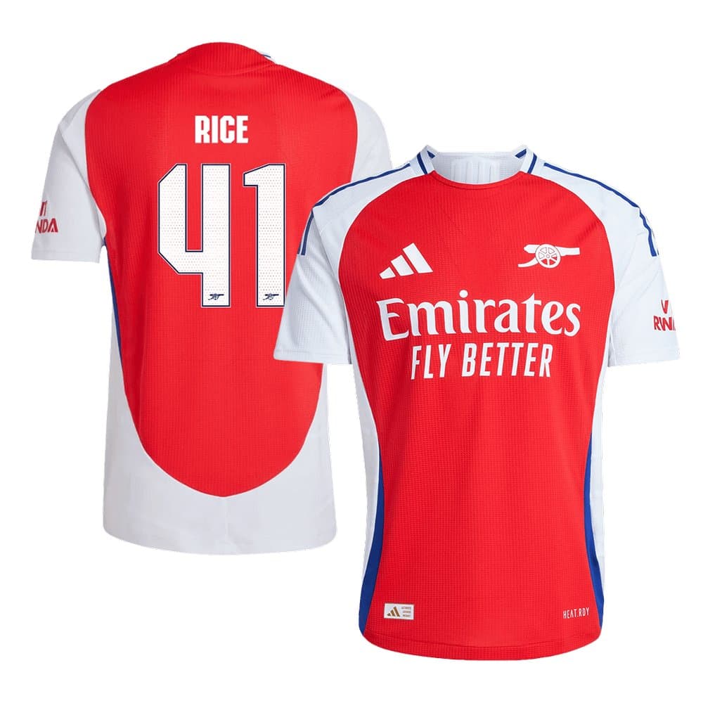 Men's RICE #41 Arsenal Home Authentic Jersey - UCL 2024/25