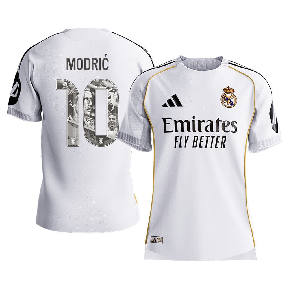 Men's MODRIĆ Special #10 Real Madrid Home Authentic Soccer Jersey 2025/26 Men's MODRIĆ Special #10 Real Madrid Home Authentic Soccer Jersey 2025/26