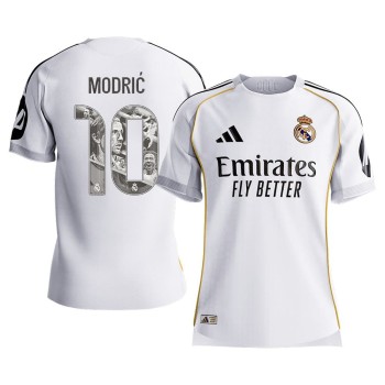 Men's MODRIĆ Special #10 Real Madrid Home Authentic Soccer Jersey 2025/26