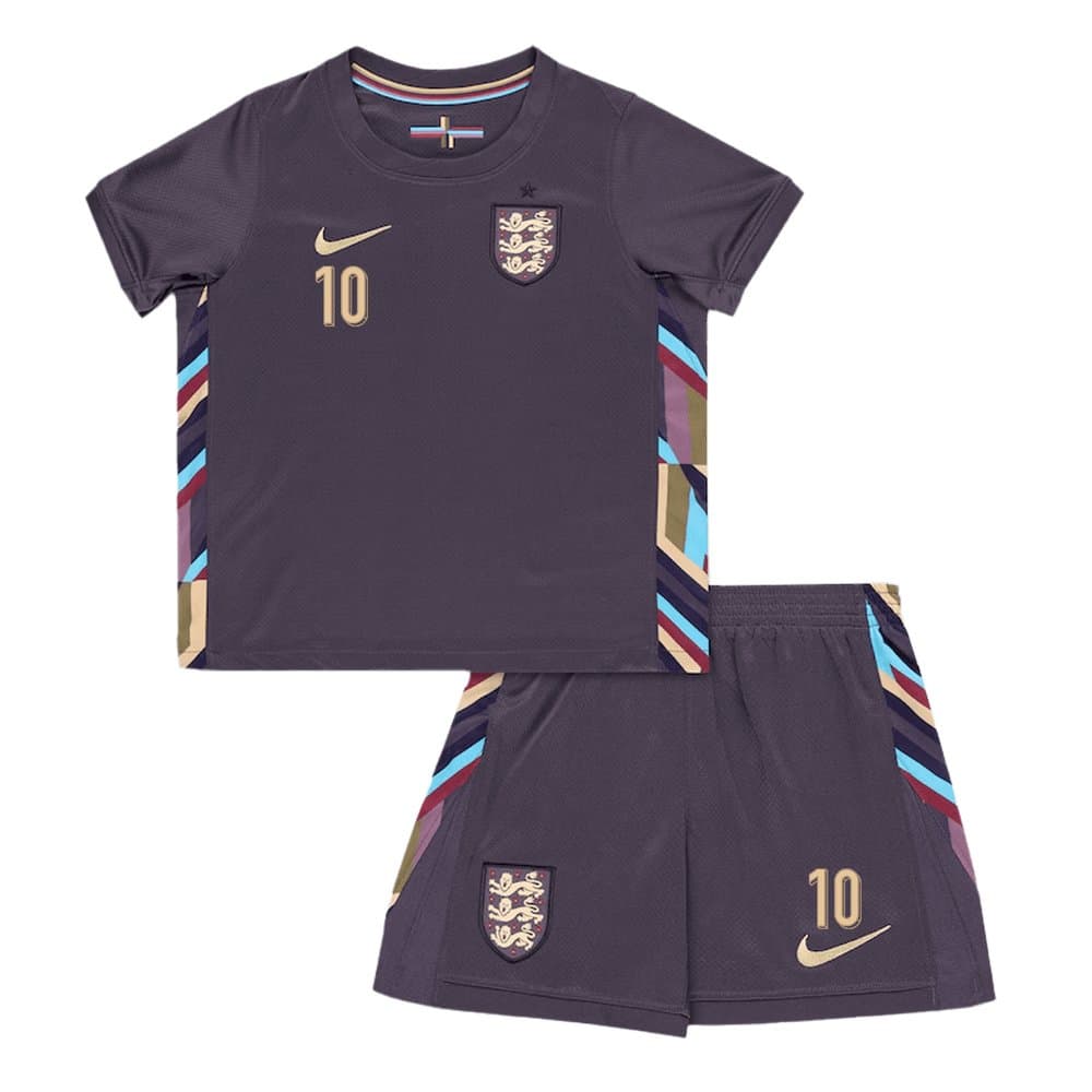 Kid's BELLINGHAM #10 England Away Soccer Jersey Kit EURO 2024