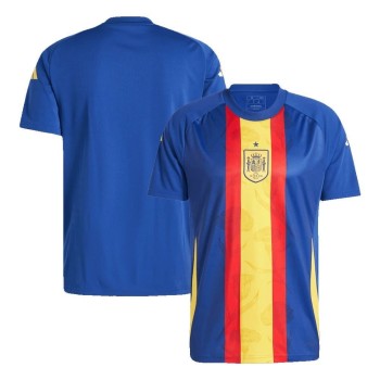 Men's Spain Pre-Match Replica Soccer Jersey EURO Blue 2024