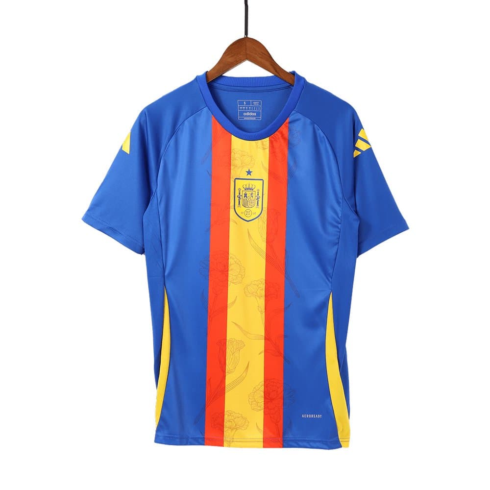 Men's Spain Pre-Match Replica Soccer Jersey EURO Blue 2024 Men's Spain Pre-Match Replica Soccer Jersey EURO Blue 2024