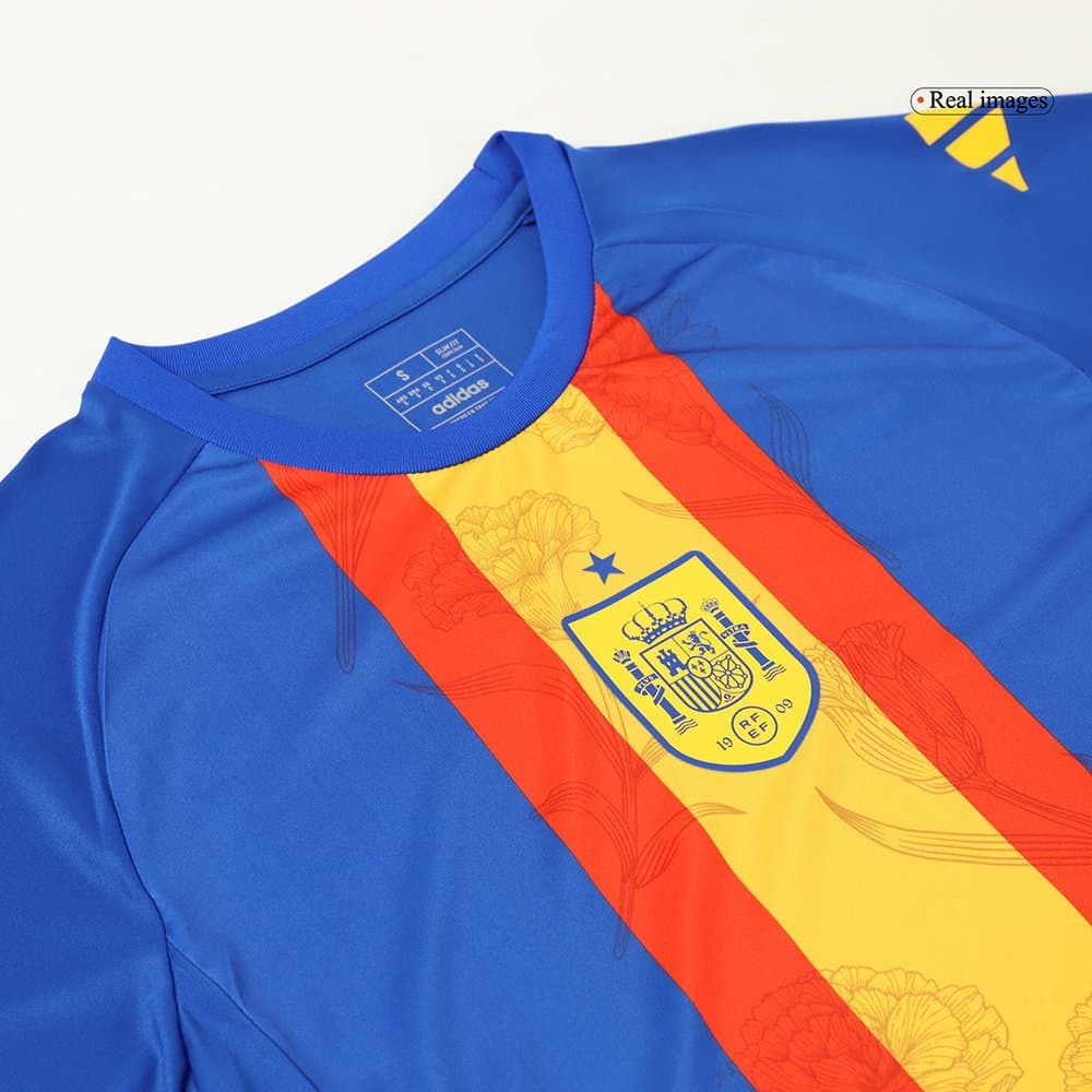 Men's Spain Pre-Match Replica Soccer Jersey EURO Blue 2024 Men's Spain Pre-Match Replica Soccer Jersey EURO Blue 2024