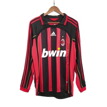 Men's AC Milan Home Long Sleeve Retro Soccer Jersey 2006/07 Men's AC Milan Home Long Sleeve Retro Soccer Jersey 2006/07