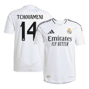 Men's TCHOUAMENI #14 Real Madrid Home Authentic Soccer Jersey 2024/25