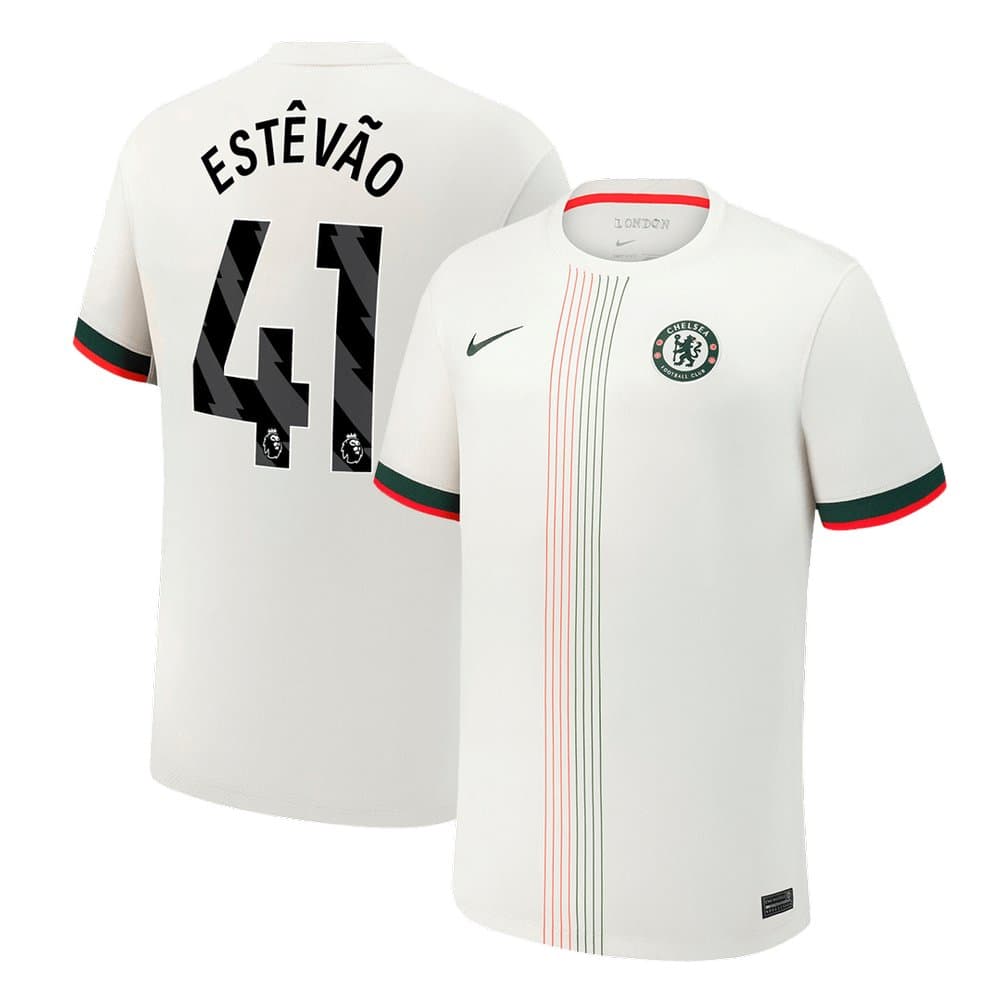 Men's ESTÊVÃO #41 Chelsea Away Replica Soccer Jersey 2025/26