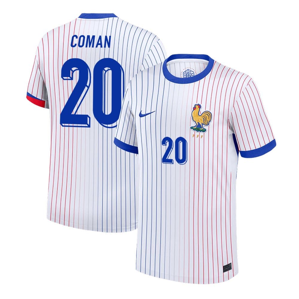 Men's COMAN #20 France Away Replica Soccer Jersey 2024 Men's COMAN #20 France Away Replica Soccer Jersey 2024