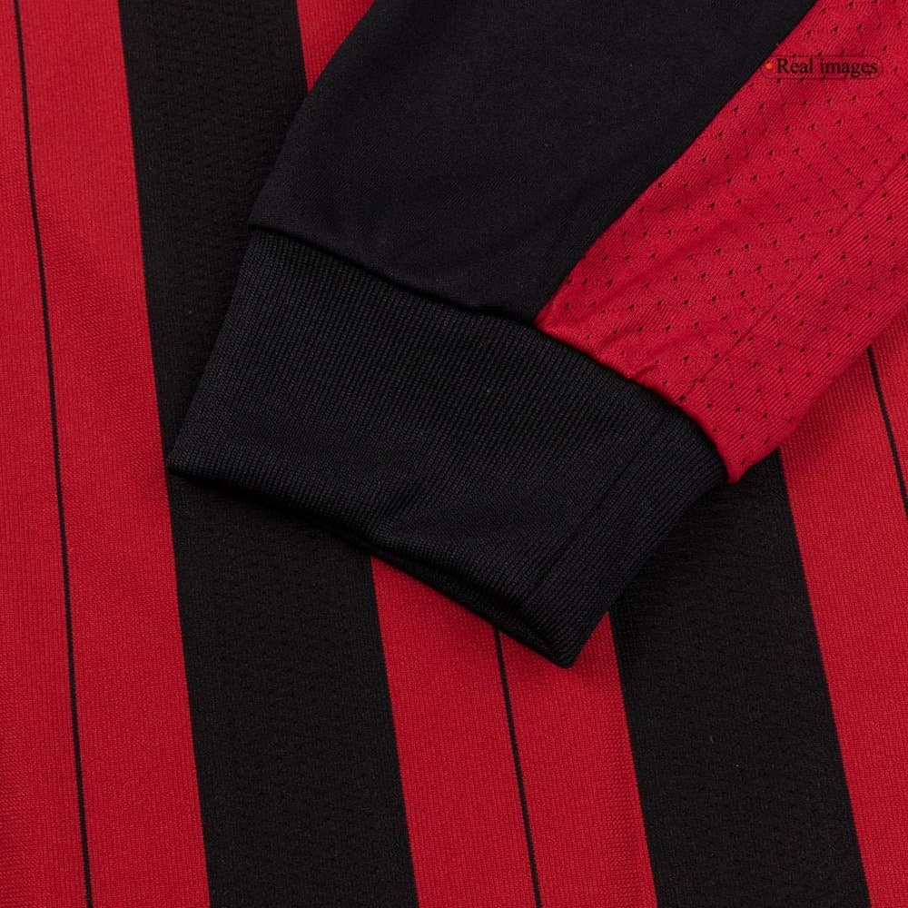 Men's AC Milan Home Long Sleeve Retro Soccer Jersey 2013/14 Men's AC Milan Home Long Sleeve Retro Soccer Jersey 2013/14