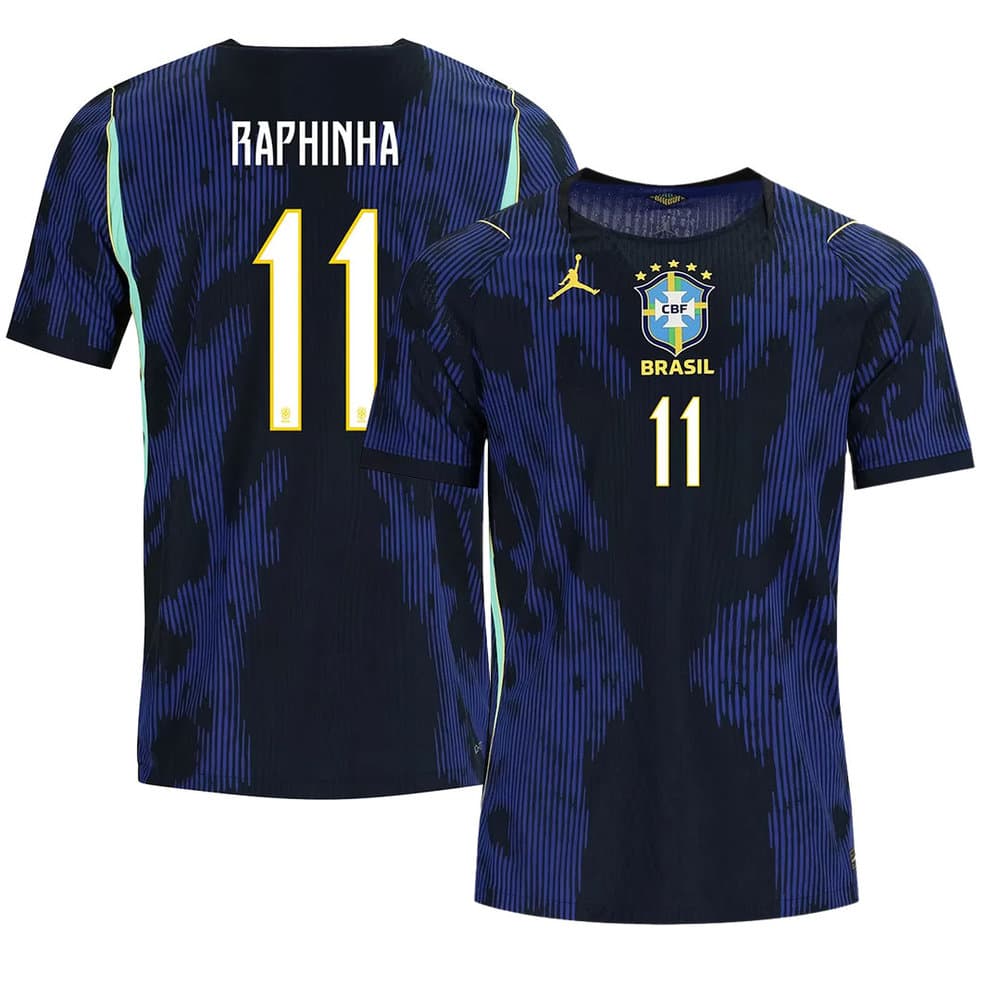 Men's RAPHINHA #11 Brazil Away Authentic Jersey World Cup 2026