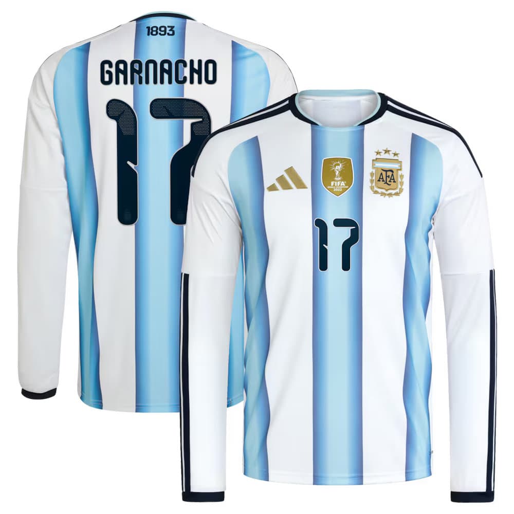 Men's GARNACHO #17 Argentina Home Replica Long Sleeve Jersey World Cup 2026 Men's GARNACHO #17 Argentina Home Replica Long Sleeve Jersey World Cup 2026