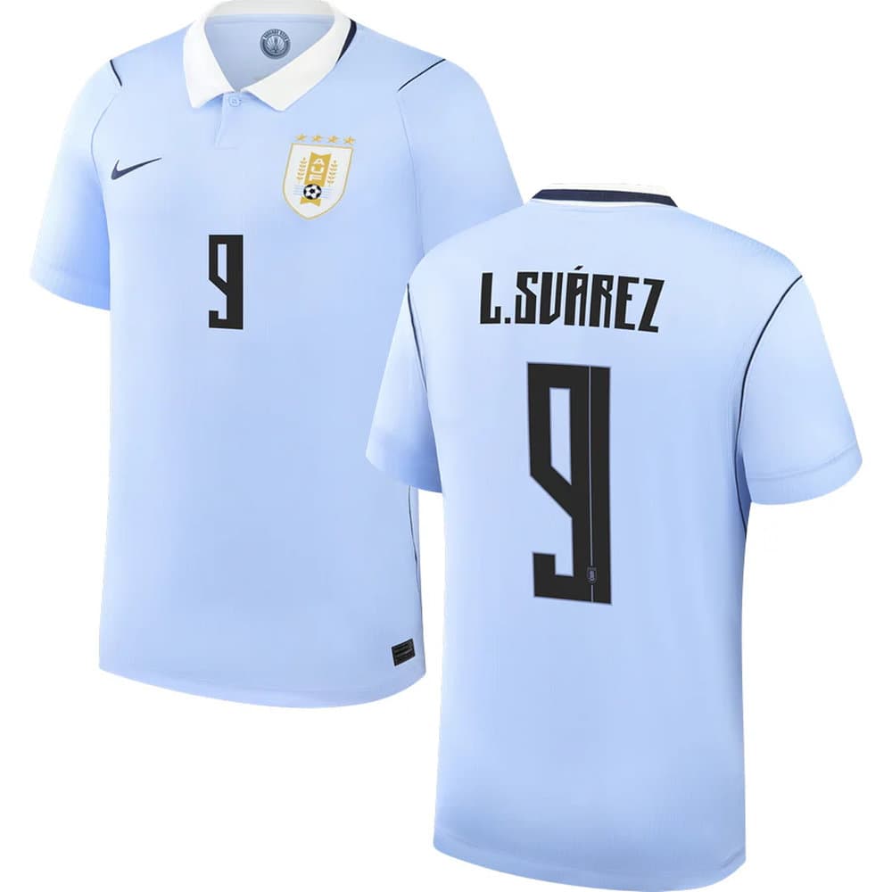 Men's L.SUÁREZ #9 Uruguay Home Replica Jersey World Cup 2026