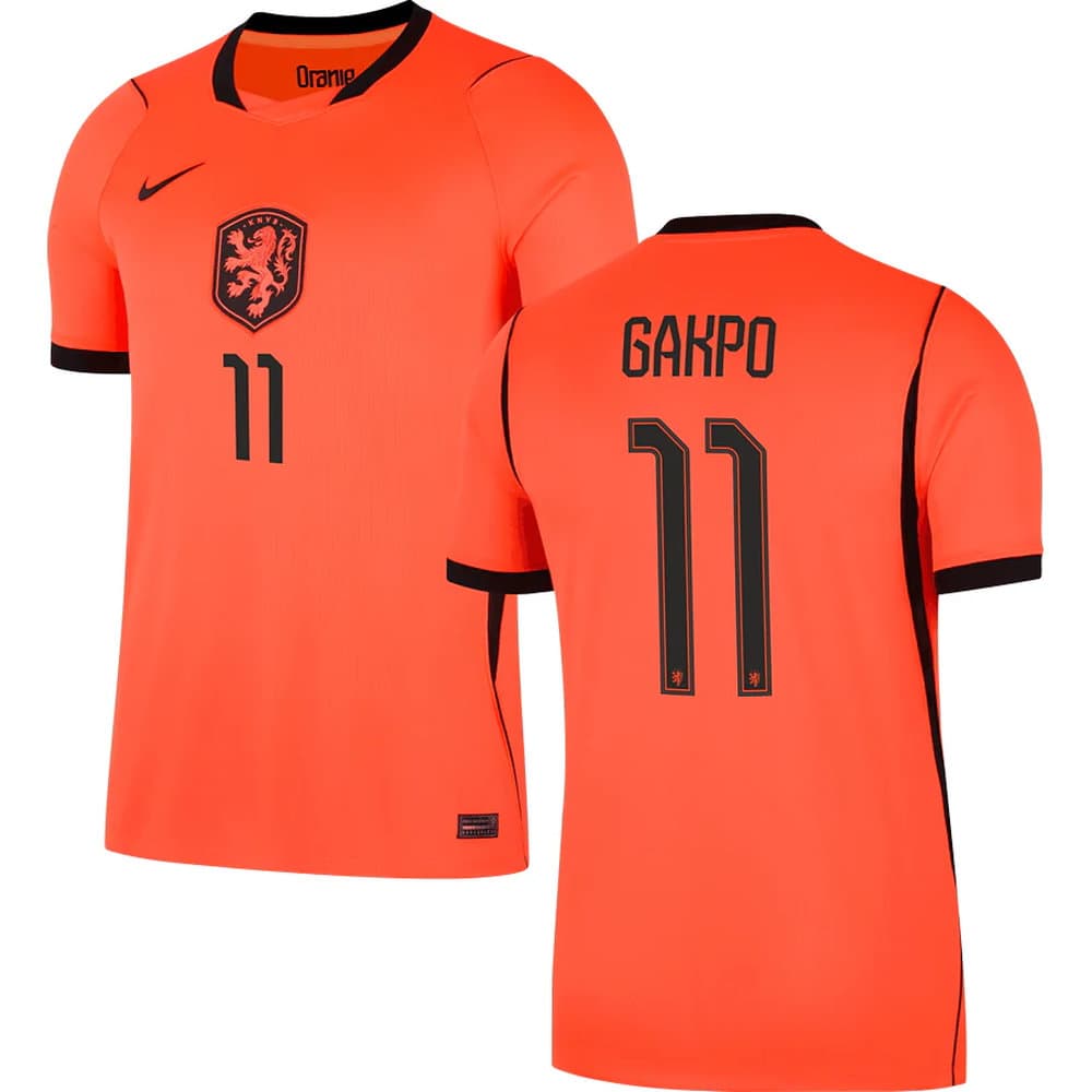 Men's GAKPO #11 Netherlands Home Replica Jersey World Cup 2026