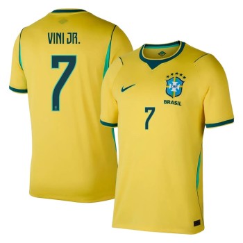 Men's Vini Jr. #7 Brazil Home Replica Jersey World Cup 2026