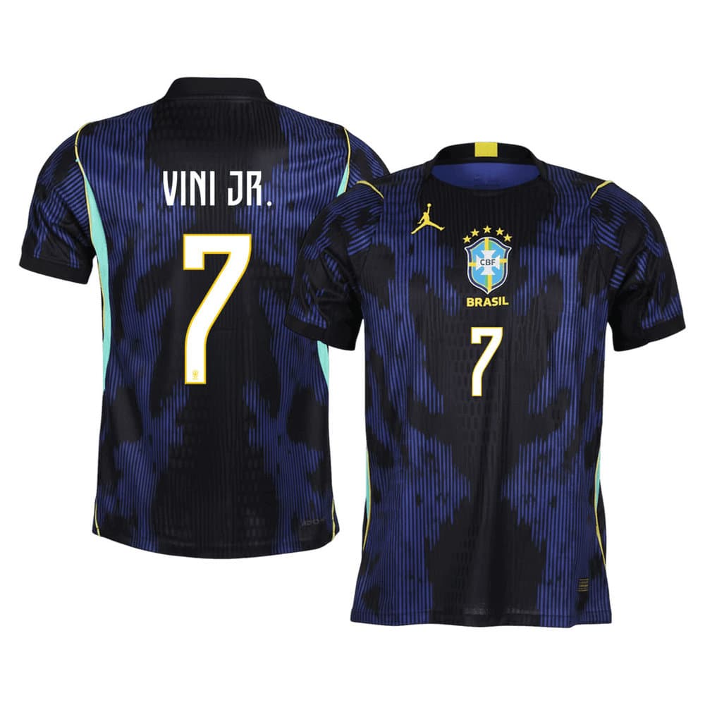 Men's Vini Jr. #7 Brazil Away Authentic Jersey World Cup 2026