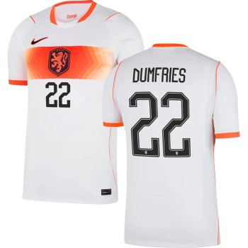 Men's DUMFRIES #22 Netherlands Away Replica Jersey World Cup 2026