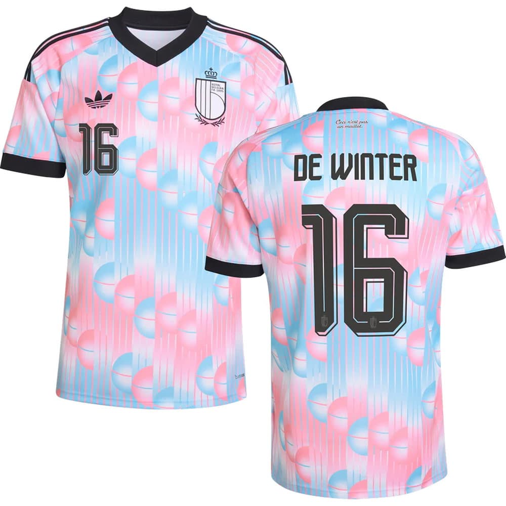Men's DE WINTER #16 Belgium Away Replica Jersey World Cup 2026