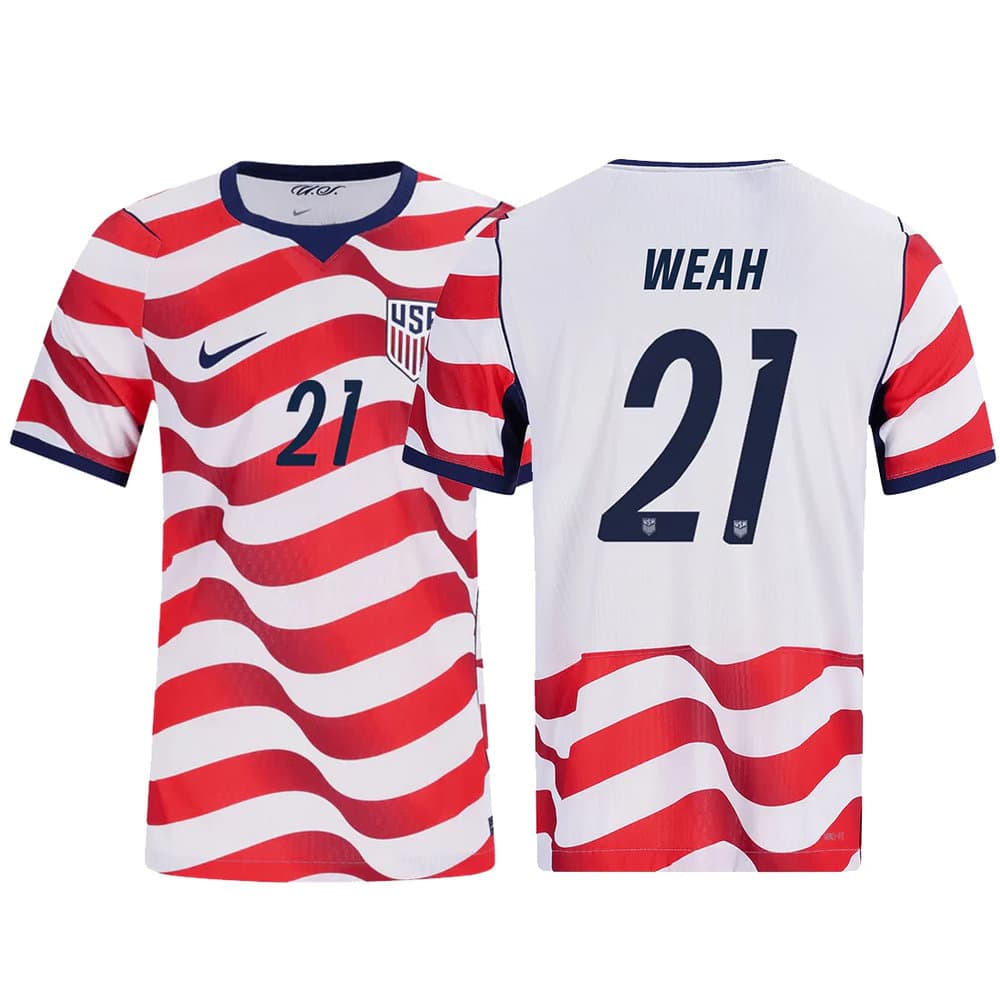 Kid's Timothy Weah #21 USA Home Match Authentic Jersey World Cup 2026
