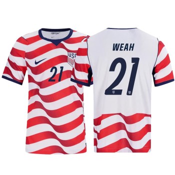 Kid's Timothy Weah #21 USA Home Match Authentic Jersey World Cup 2026