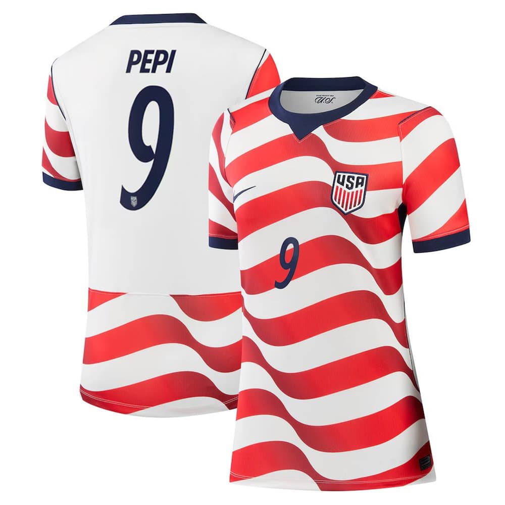 Women's Ricardo Pepi #9 USA Home Stadium Replica Jersey World Cup 2026 Women's Ricardo Pepi #9 USA Home Stadium Replica Jersey World Cup 2026